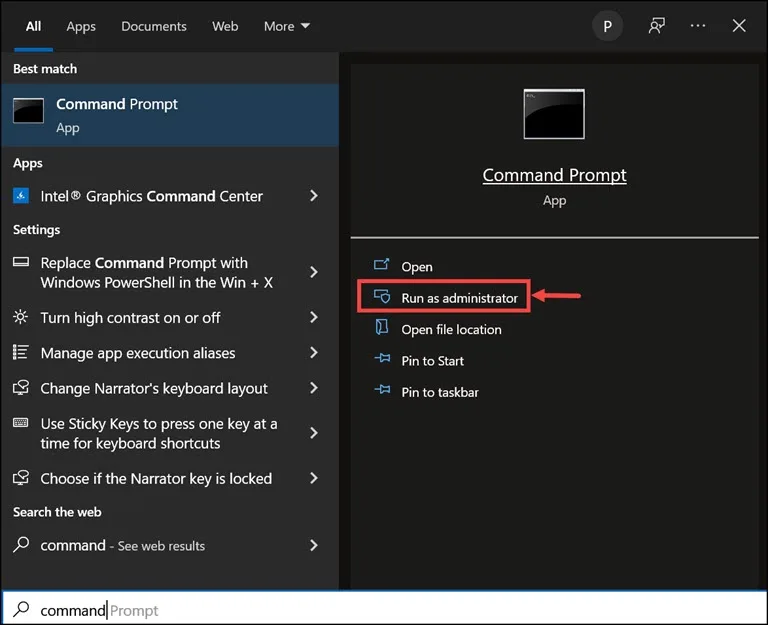 run command prompt as administrator