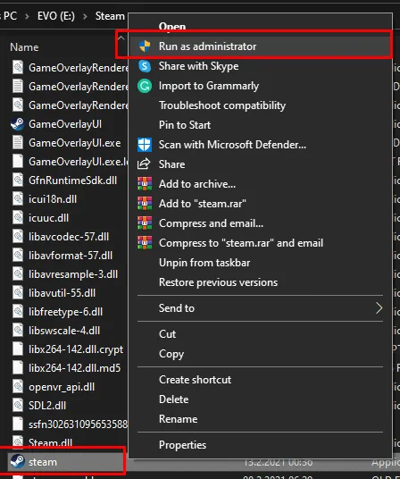 Run Steam Connection Admin