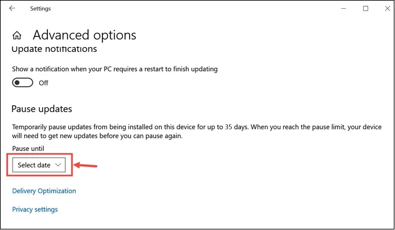 select date