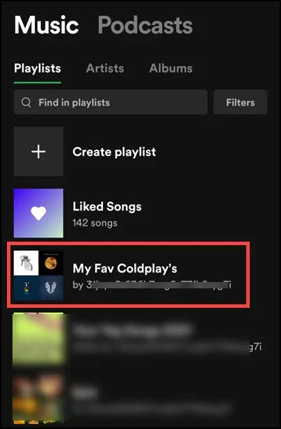 select playlist
