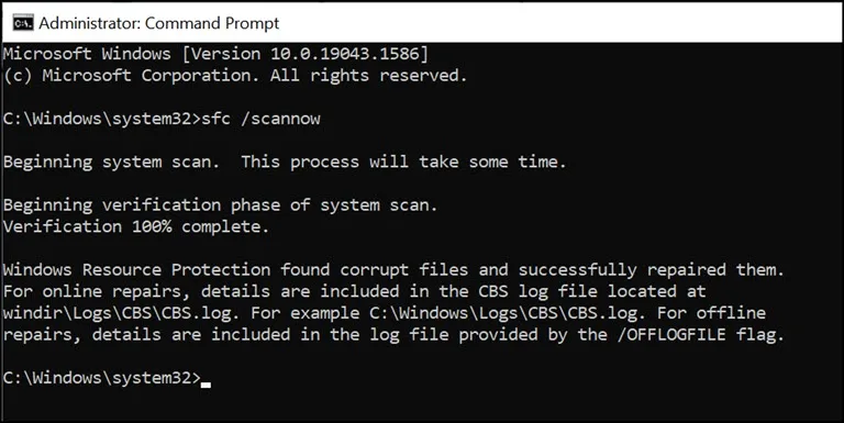 sfc scan fix the files
