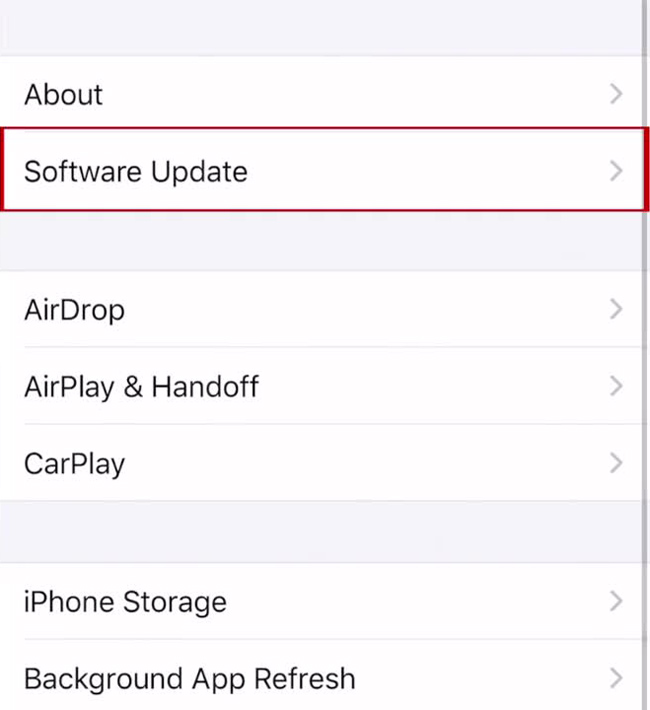 Software Update Iphone