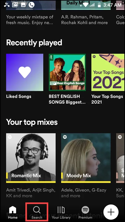 spotify phone search