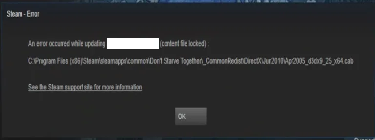 Steam Content File Locked Error Steam Content File Locked Error
