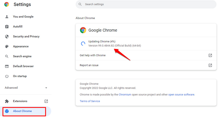 Update Chrome