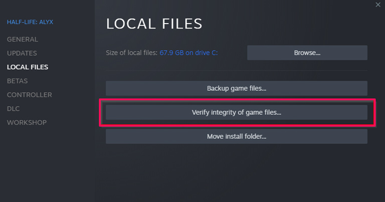 Verify Integrity Of Game Files.