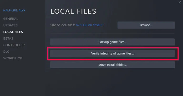 Verify Integrity of Game Files.
