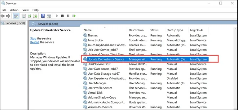 Update Orchestrator Service