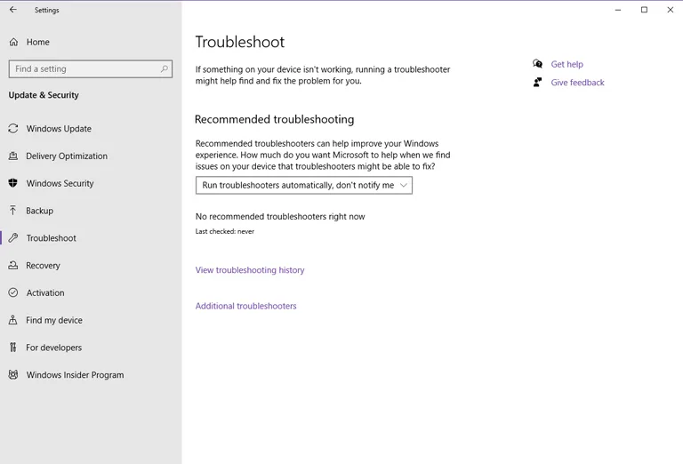 Additional Troubleshooter