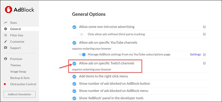 Allow Ads On Specific Twitch Channels