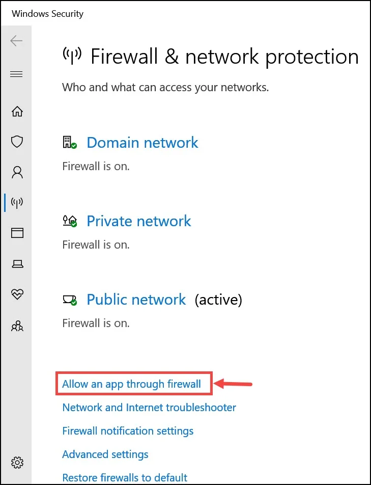 Allow an app through Firewall
