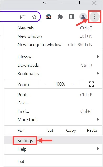 chrome settings