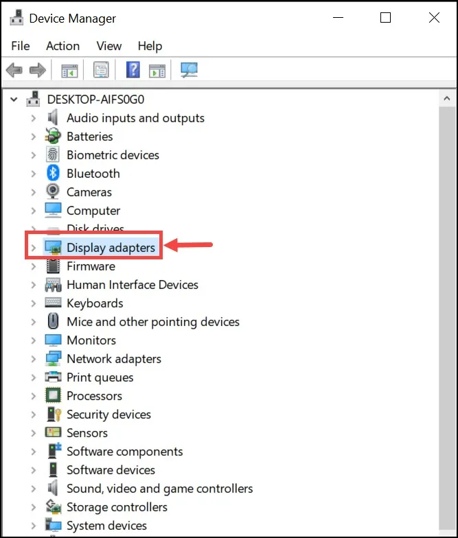 Expand Display Adapters section