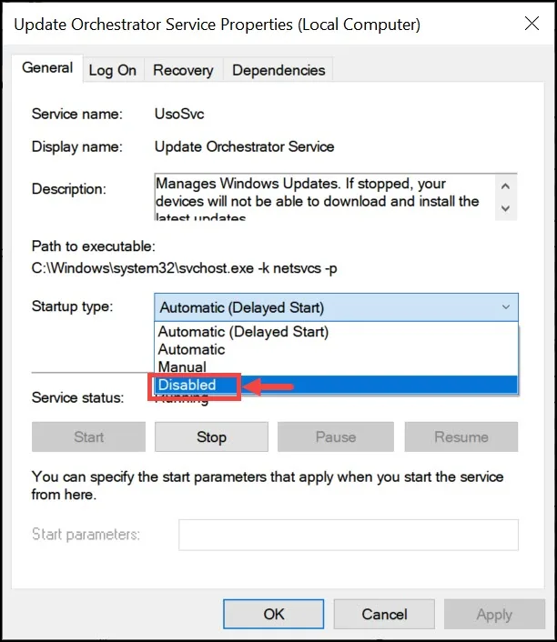 Disable USOSvc Process
