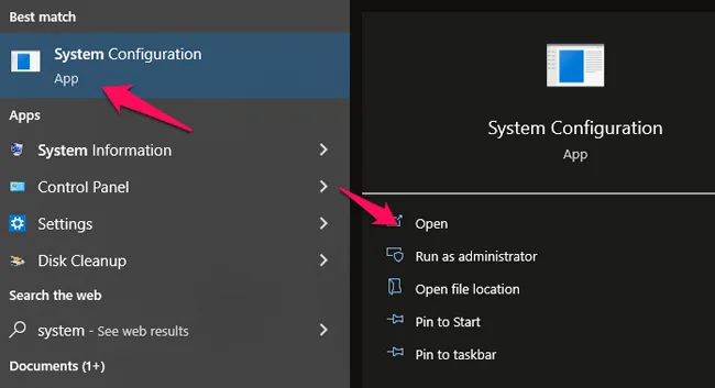 Open System Configuration