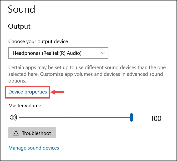 Output Device Properties