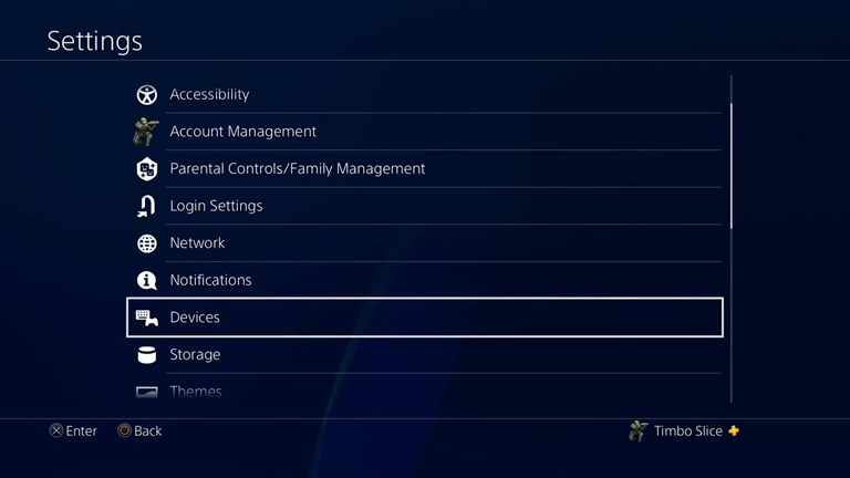 Ps4 Devices Option
