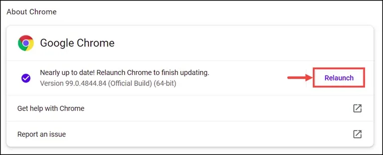 Relaunch Chrome Browser
