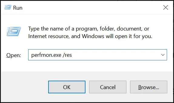 Command to launch Resource Monitor