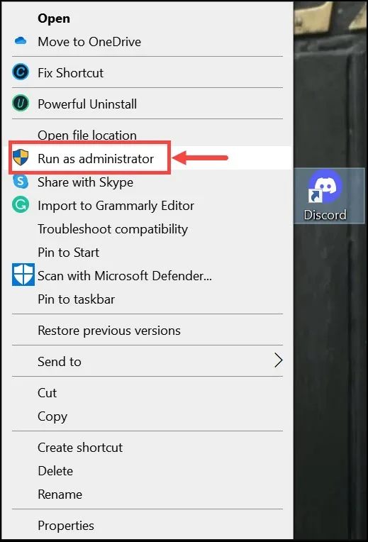 Run Discord as Administrator
