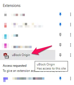 uBlock Origin Extention