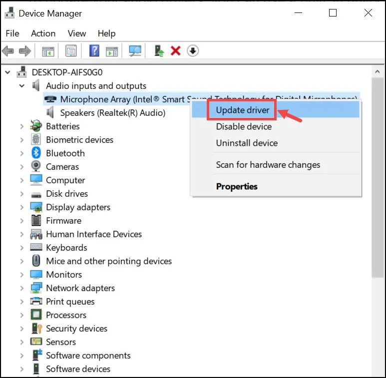 Update Microphone Drivers