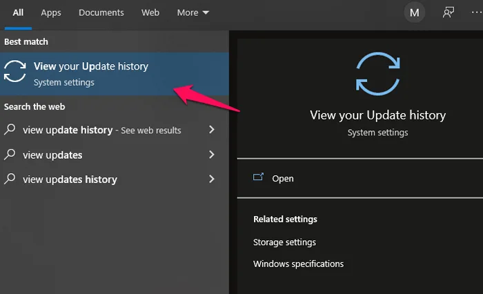 View Update History