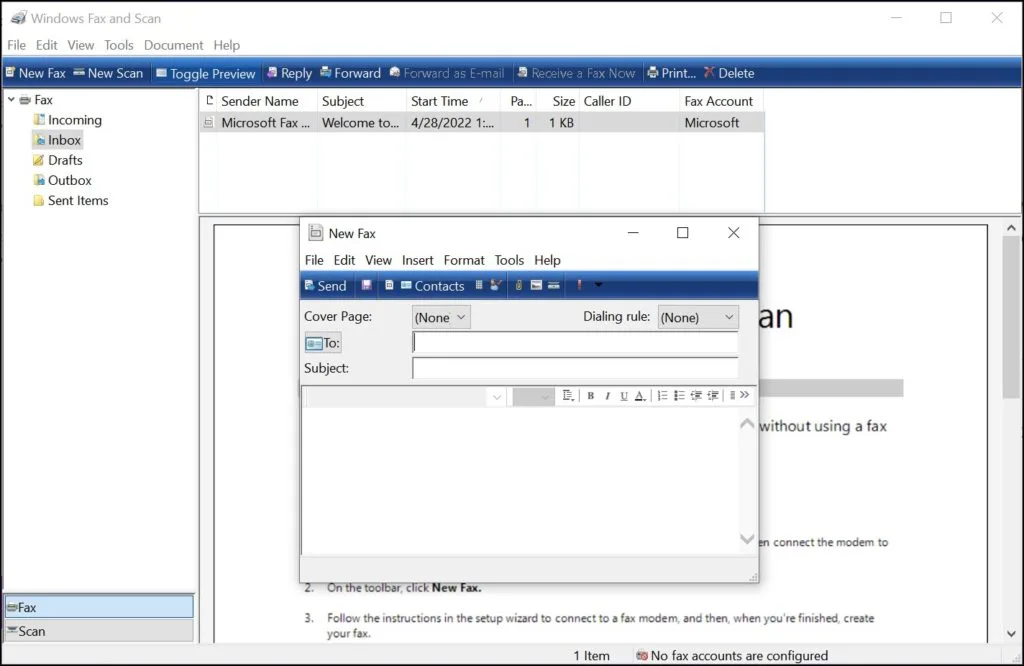 Windows Fax and Scan Service