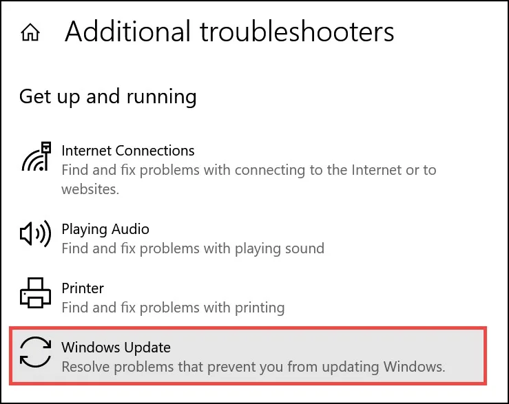 Windows Update Troubleshooter