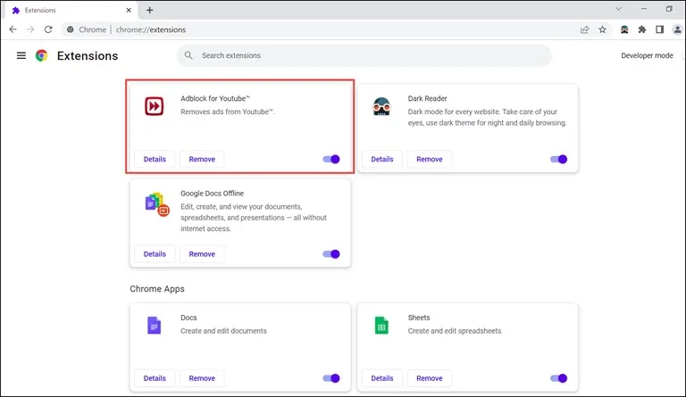 YouTube Adblocker