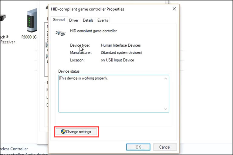Change Game Controller Settings