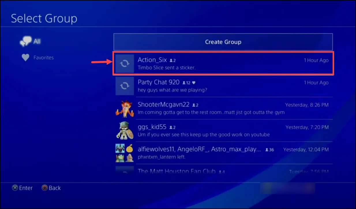 Choose a Party Chat