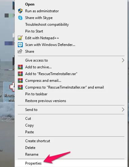 Choose Application Properties