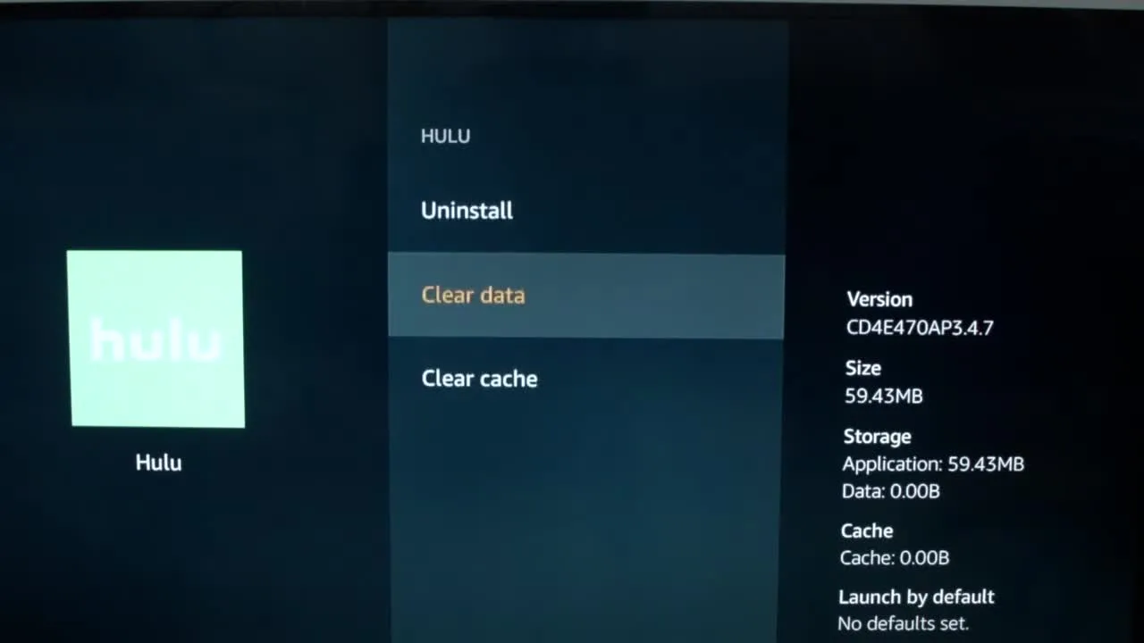 Clear Data Hulu Firestick