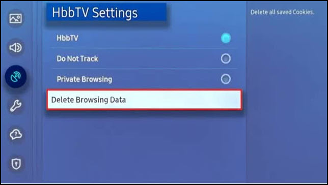 Delete Browsing Data Samsung Tv