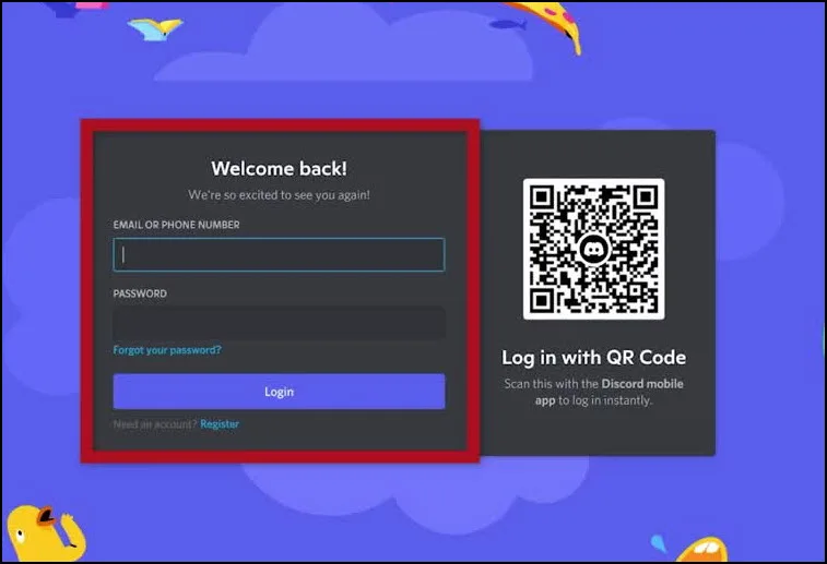 Enter Discord Credentials