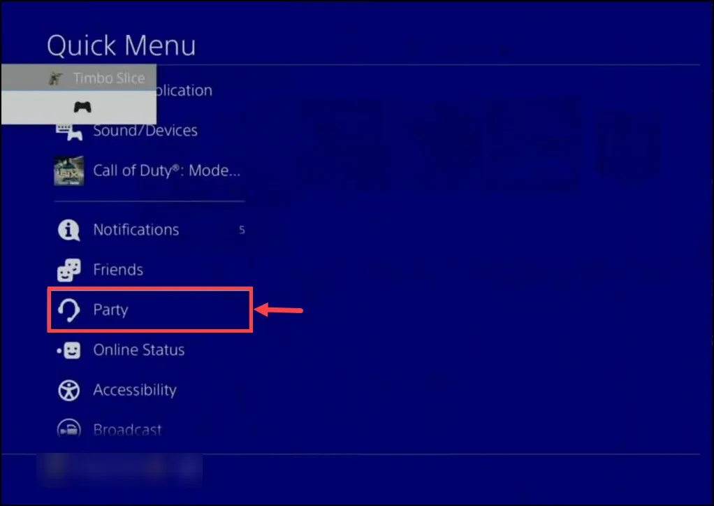Choose Party option