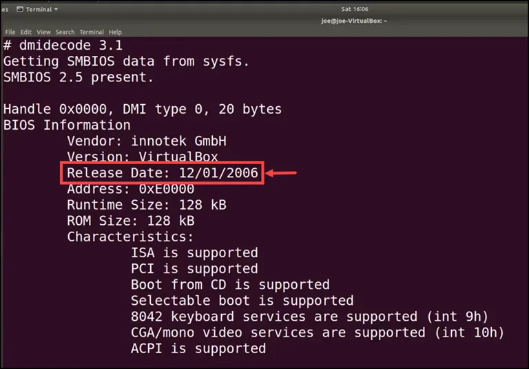 Linux Bios Info
