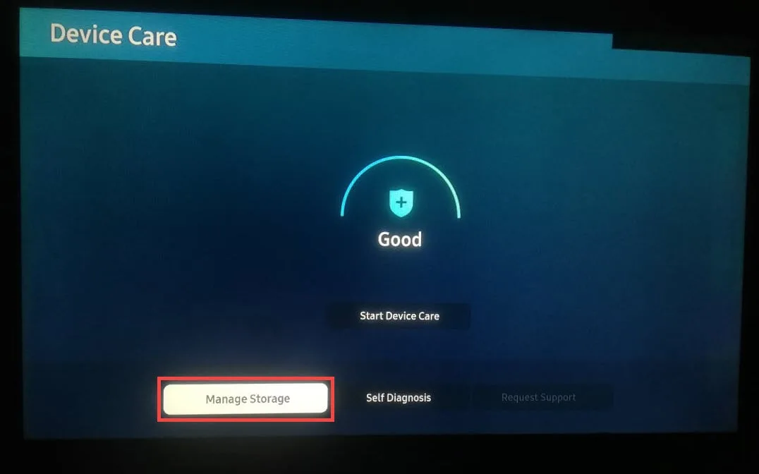 Manage Storage Samsung TV