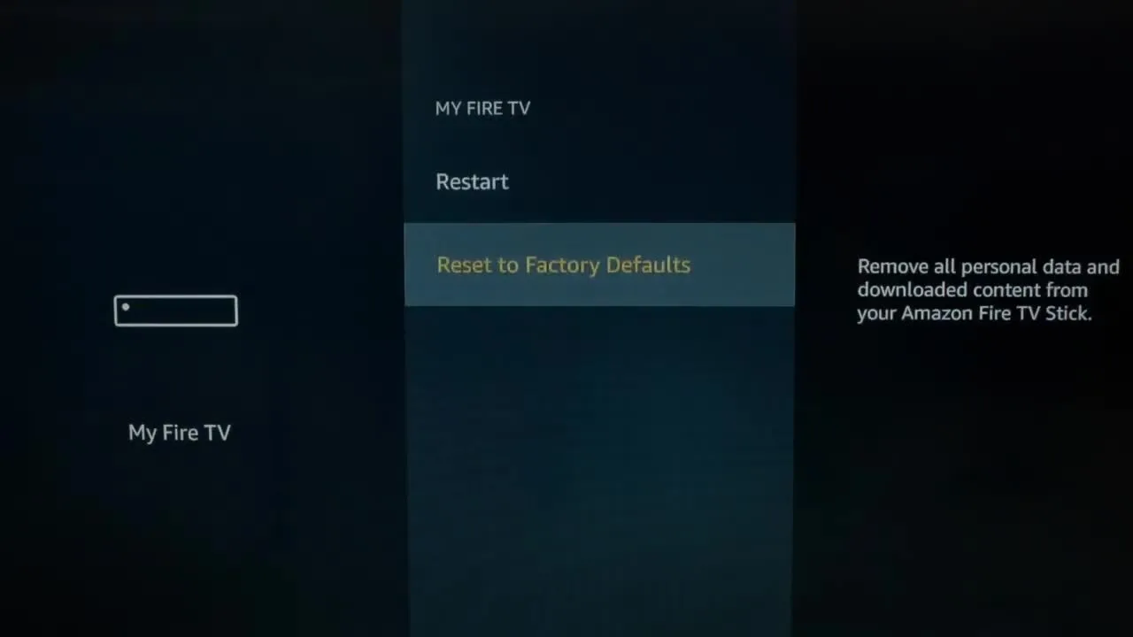 Reset FireStick to Factory Default