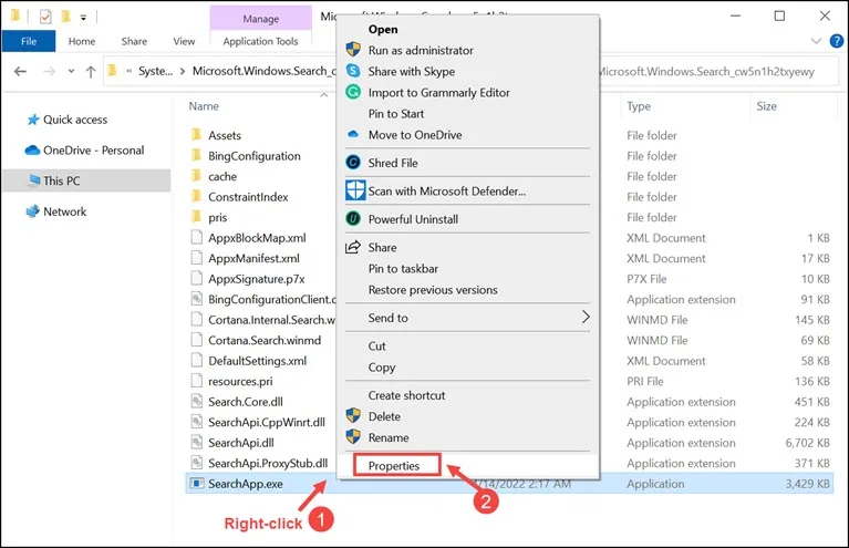 searchapp properties SearchApp Properties