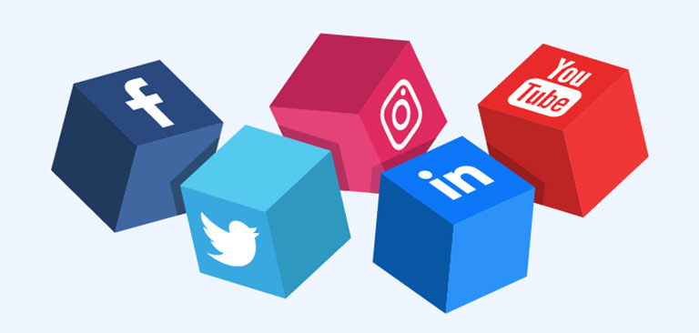 Social Media Icons Cube