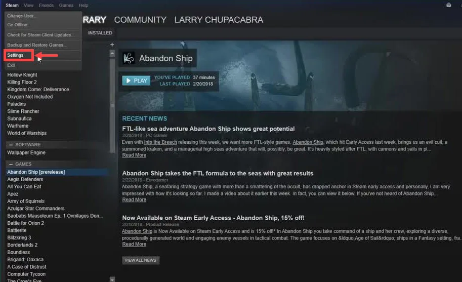 steam settings Steam Settings