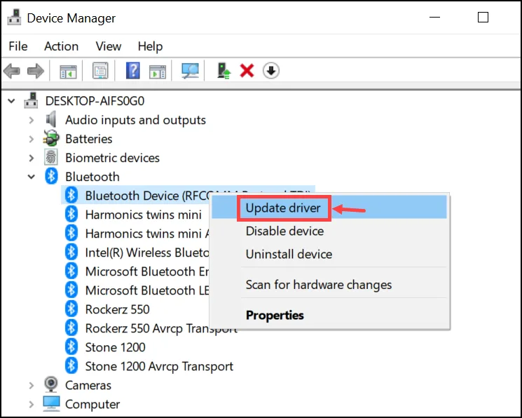 update bluetooth driver Update Bluetooth Driver