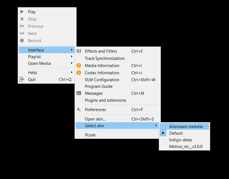 Changing VLC Skin Manually