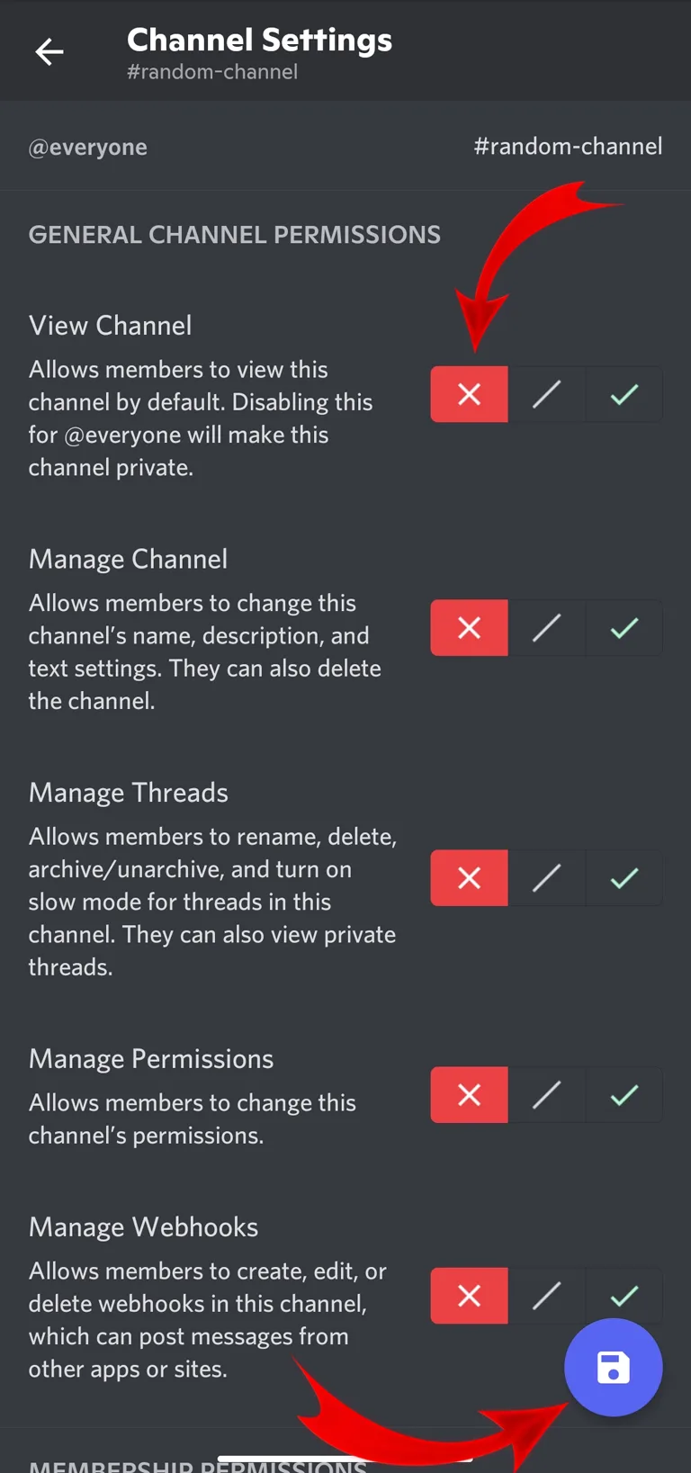 Channel Settings