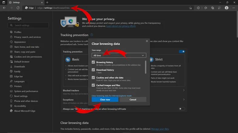 Clear Browsing Data