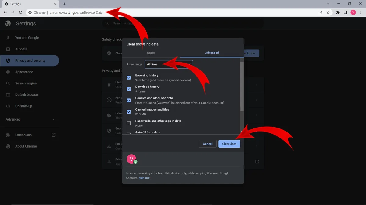 Delete Browsing Data