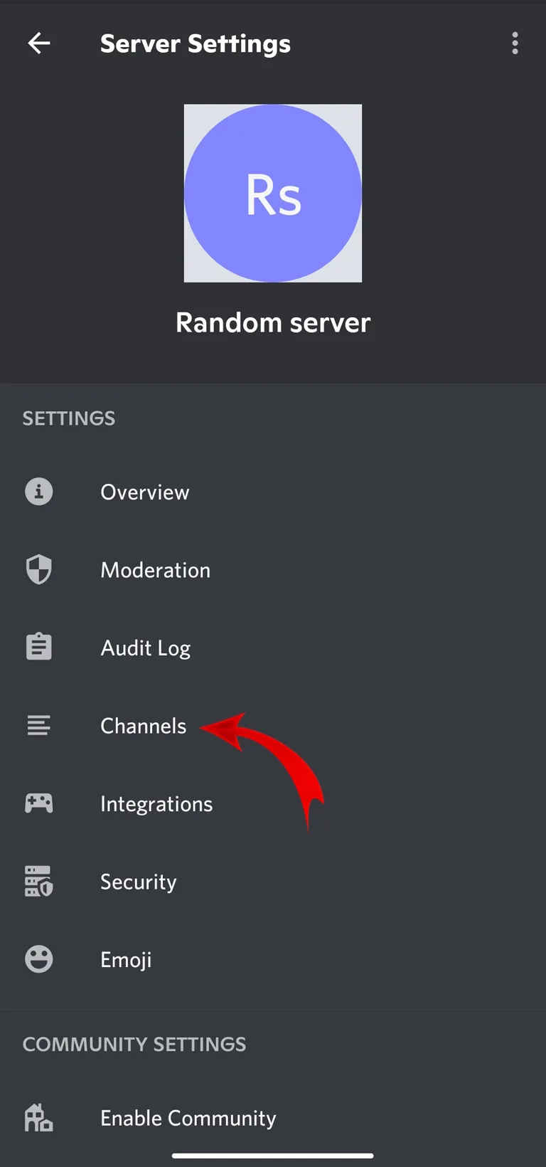 Discord Settings Channel