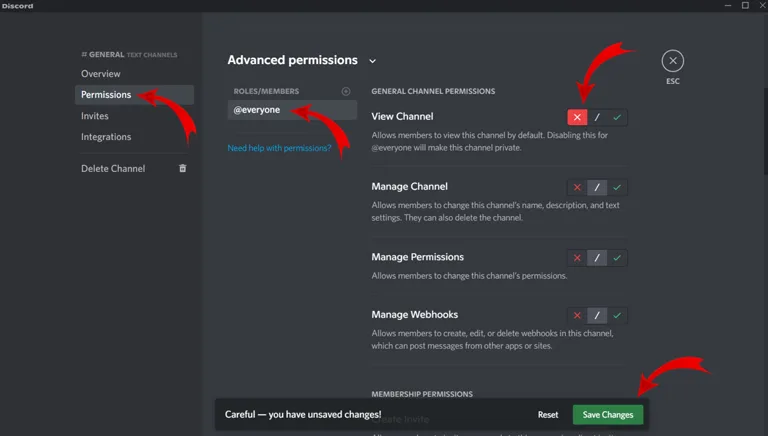 General Channel Settings